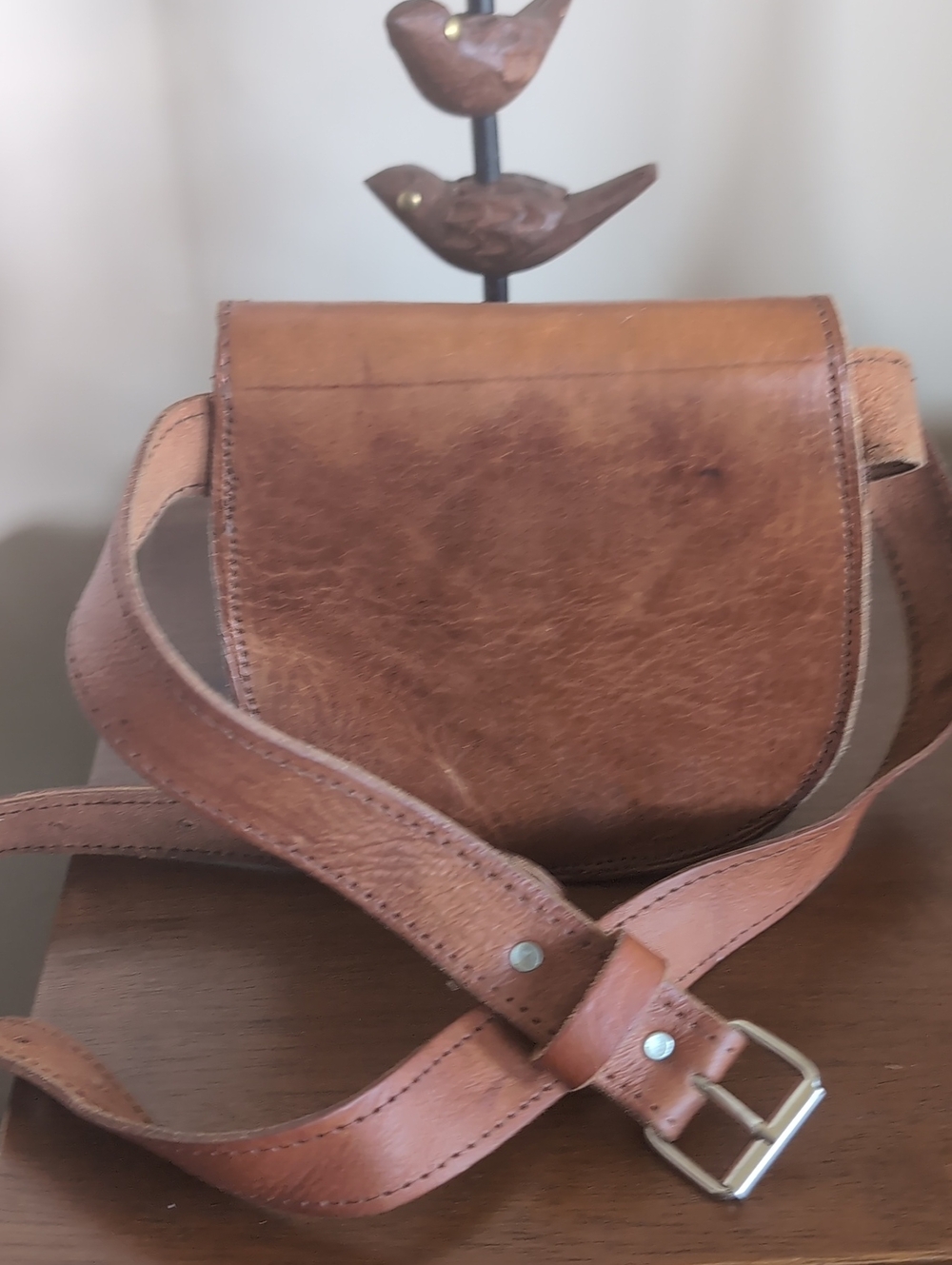 Vintage Moroccan Leather Belt/Cross Shoulder Bag Vintage European Coins Unisex - Picture 5 of 15